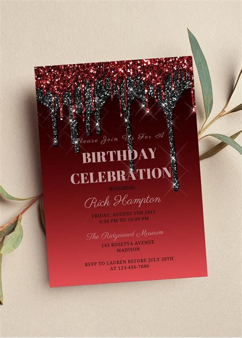 red black party decorations|red and black party invitations.